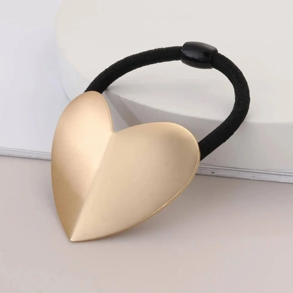 3pc Heart hair accessory set gold jewelry barrette claw clip teen prom bridal